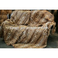 dyed and print tiger color best quality rex rabbit fur blanket